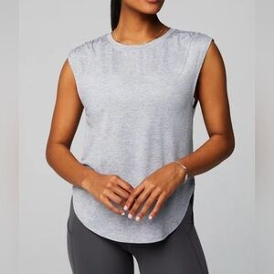 Fabletics Light Gray Muscle Tee